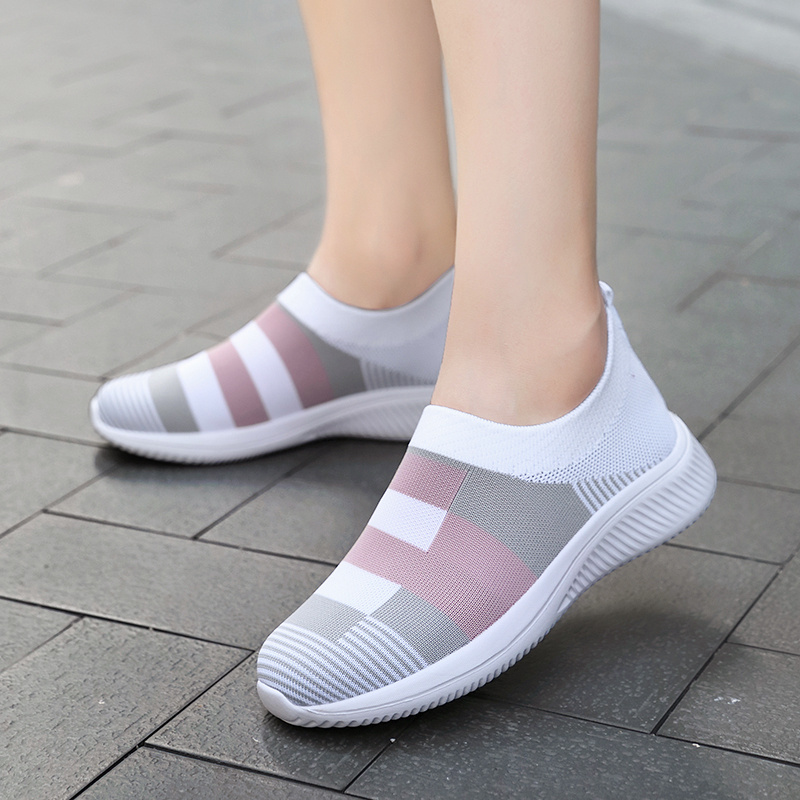 womens colorblock sock sneakers comfortable breathable slip on sports shoes casual walking shoes details 2