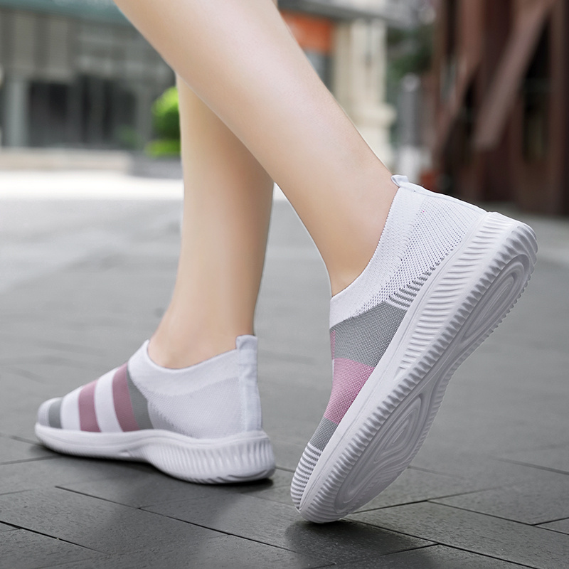 womens colorblock sock sneakers comfortable breathable slip on sports shoes casual walking shoes details 4