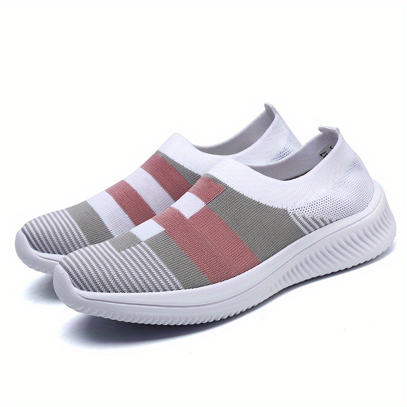 womens colorblock sock sneakers comfortable breathable slip on sports shoes casual walking shoes details 32