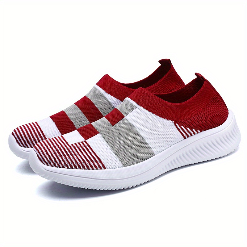 womens colorblock sock sneakers comfortable breathable slip on sports shoes casual walking shoes details 33