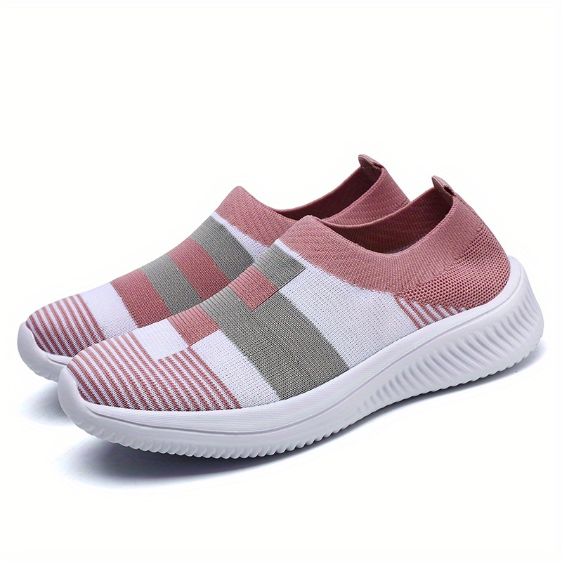 womens colorblock sock sneakers comfortable breathable slip on sports shoes casual walking shoes details 34