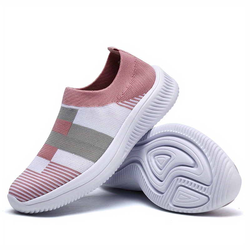 womens colorblock sock sneakers comfortable breathable slip on sports shoes casual walking shoes details 37