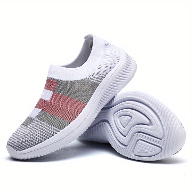 womens colorblock sock sneakers comfortable breathable slip on sports shoes casual walking shoes details 40