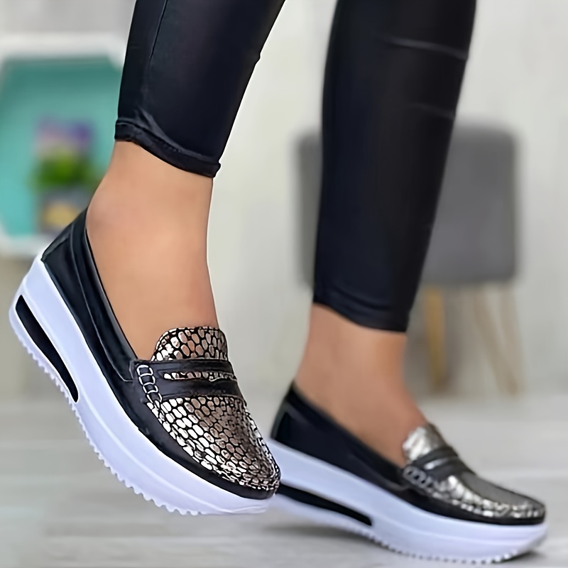 womens platform sneakers comfortable low top slip on shoes womens fashion walking shoes details 2