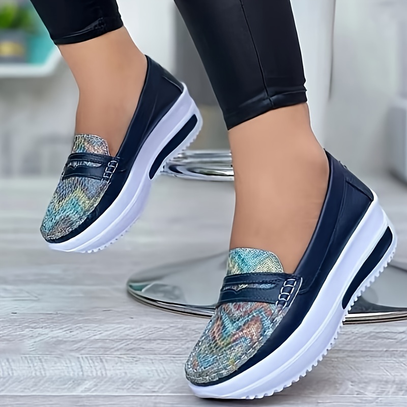 womens platform sneakers comfortable low top slip on shoes womens fashion walking shoes details 3