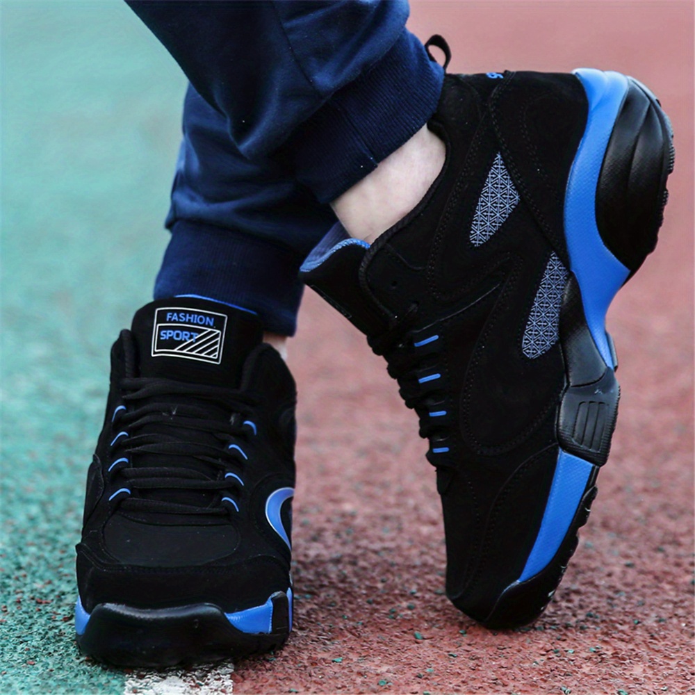 mens trendy lace up chunky shoes casual outdoor anti skid durable sneakers details 16