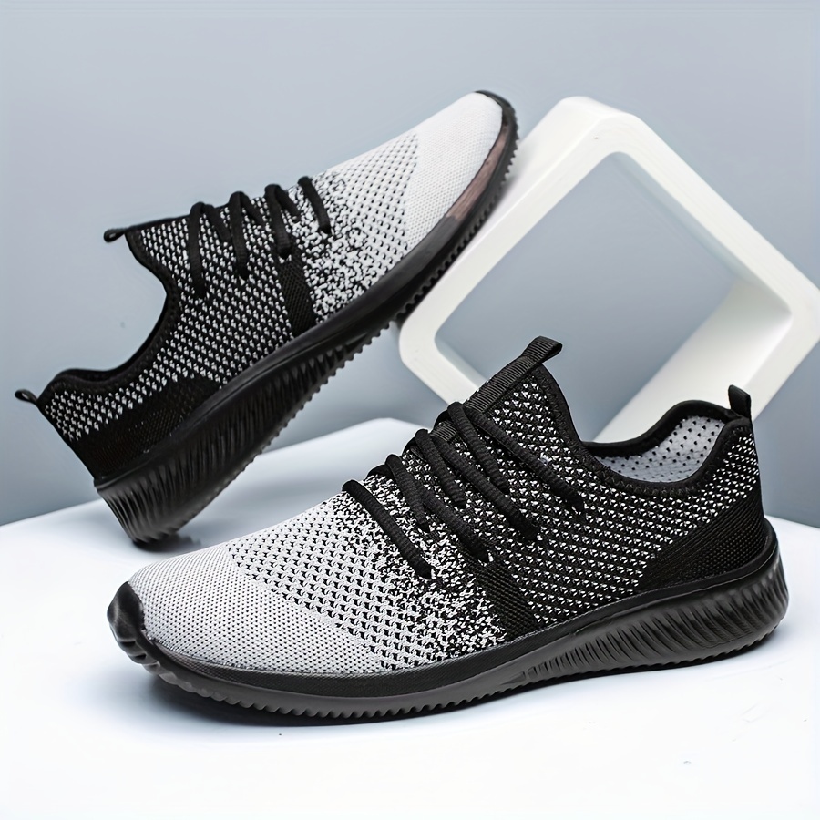 mens lightweight sneakers athletic shoes breathable lace ups running basketball workout gym details 3