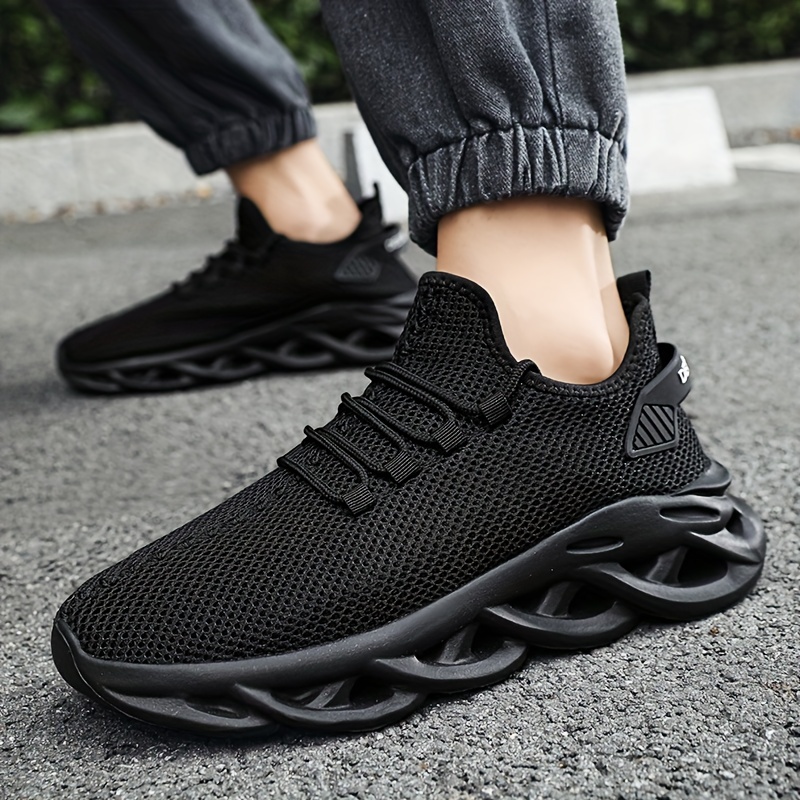 mens blade sneakers running shoes slip on sneakers with shoelaces odor resistant athletic shoes lightweight and breathable details 2