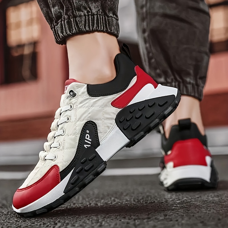 mens and womens trendy cloth sneakers color block wear resistant non slip outdoor walking shoes for spring details 9