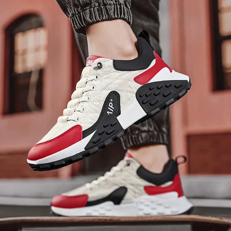 mens and womens trendy cloth sneakers color block wear resistant non slip outdoor walking shoes for spring details 10