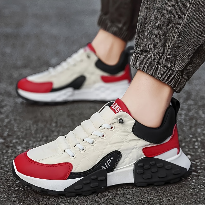 mens and womens trendy cloth sneakers color block wear resistant non slip outdoor walking shoes for spring details 11