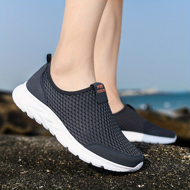 mens slip on mesh sneakers athletic shoes comfy and breathable walking shoes details 1