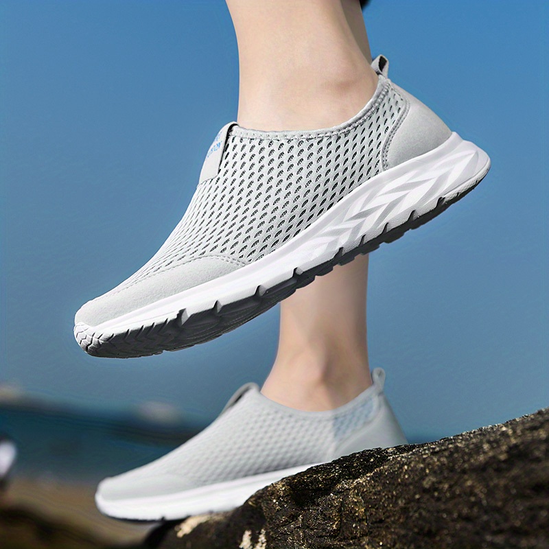 mens slip on mesh sneakers athletic shoes comfy and breathable walking shoes details 4