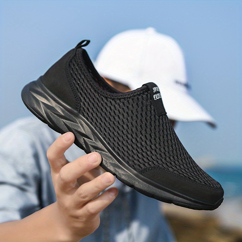 mens slip on mesh sneakers athletic shoes comfy and breathable walking shoes details 6