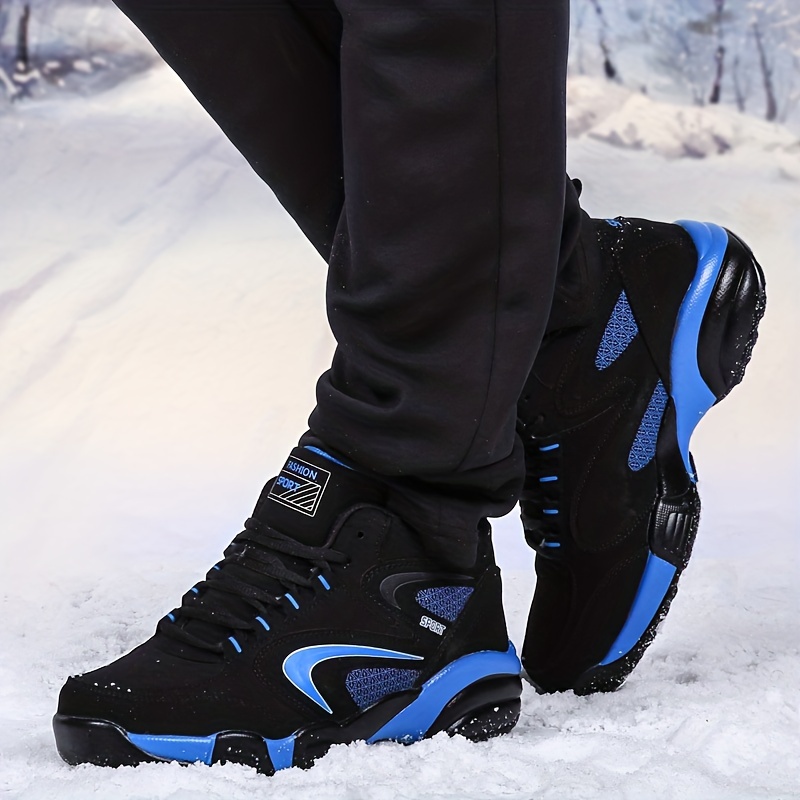 mens fuzz lined winter sneakers non slip thermal shoes warm sneakers for fall winter details 2