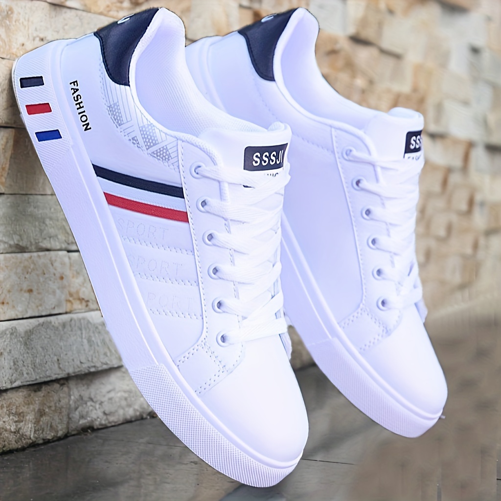 mens trendy casual strips lace up sneakers with assorted colors details 1