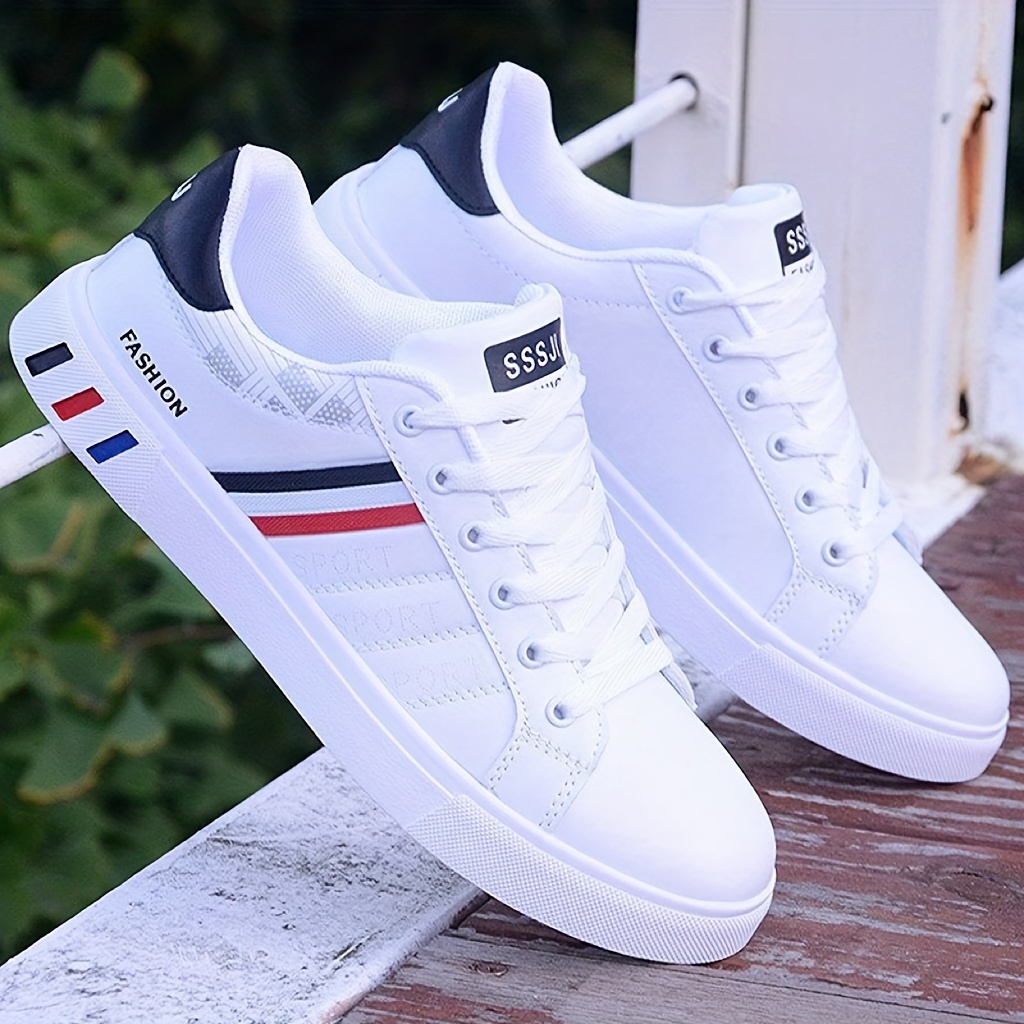 mens trendy casual strips lace up sneakers with assorted colors details 5