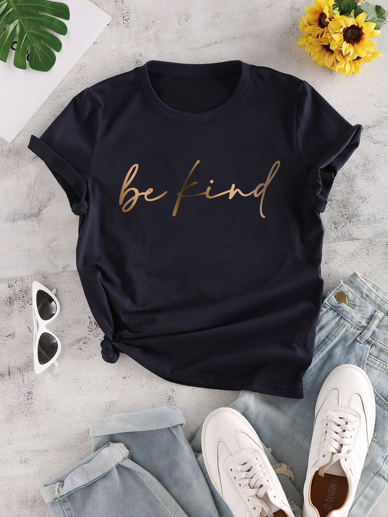 womens letter print crew neck t shirt casual short sleeve t shirt casual every day tops womens clothing details 3