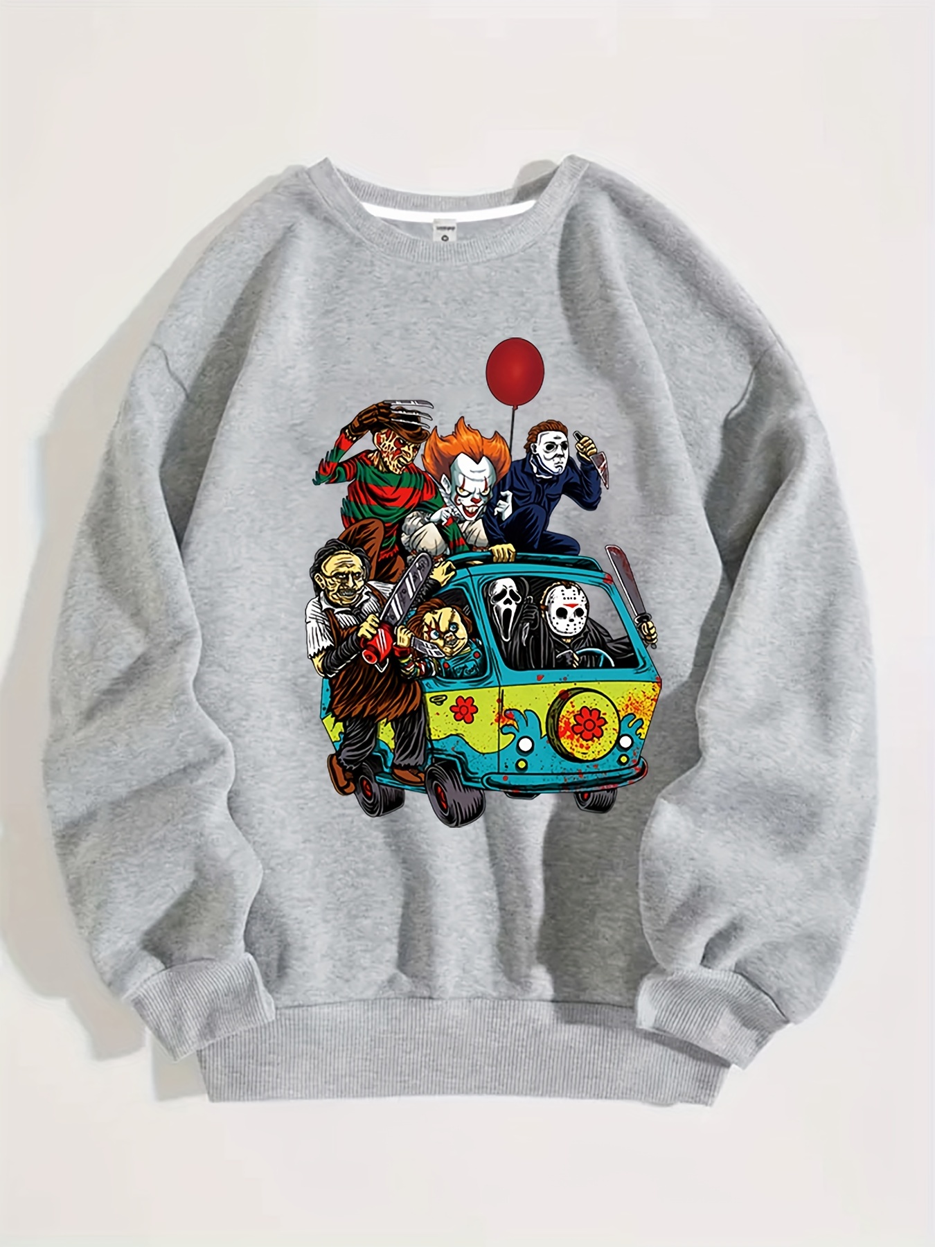 trendy graphic print mens casual creative pullover sweatshirt long sleeve crew neck tops mens clothes outdoor details 31