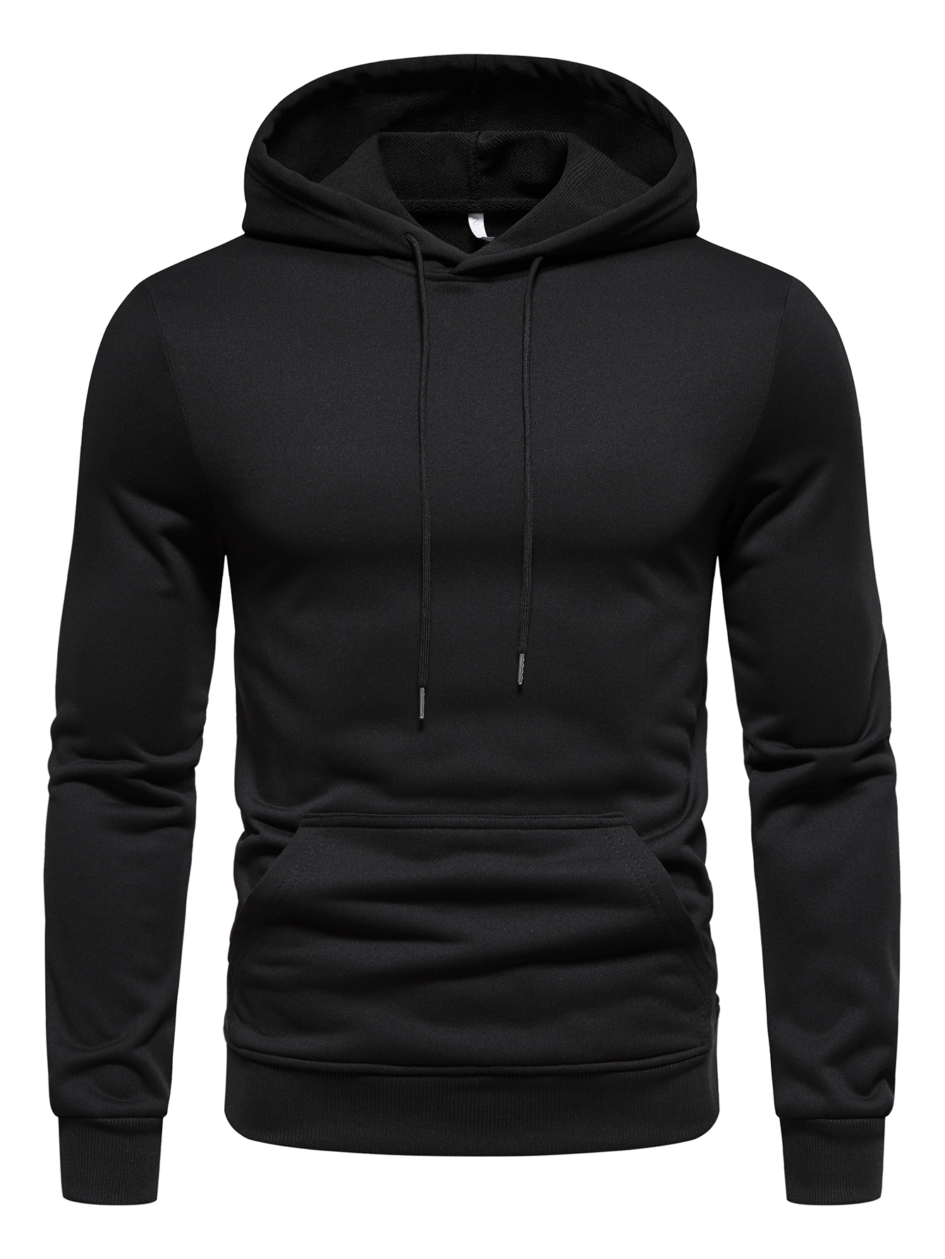 mens long sleeve solid hoodies street casual sports and fashionable with kangaroo pocket sweatshirt suitable for outdoor sports for autumn and winter fashionable and versatile details 0