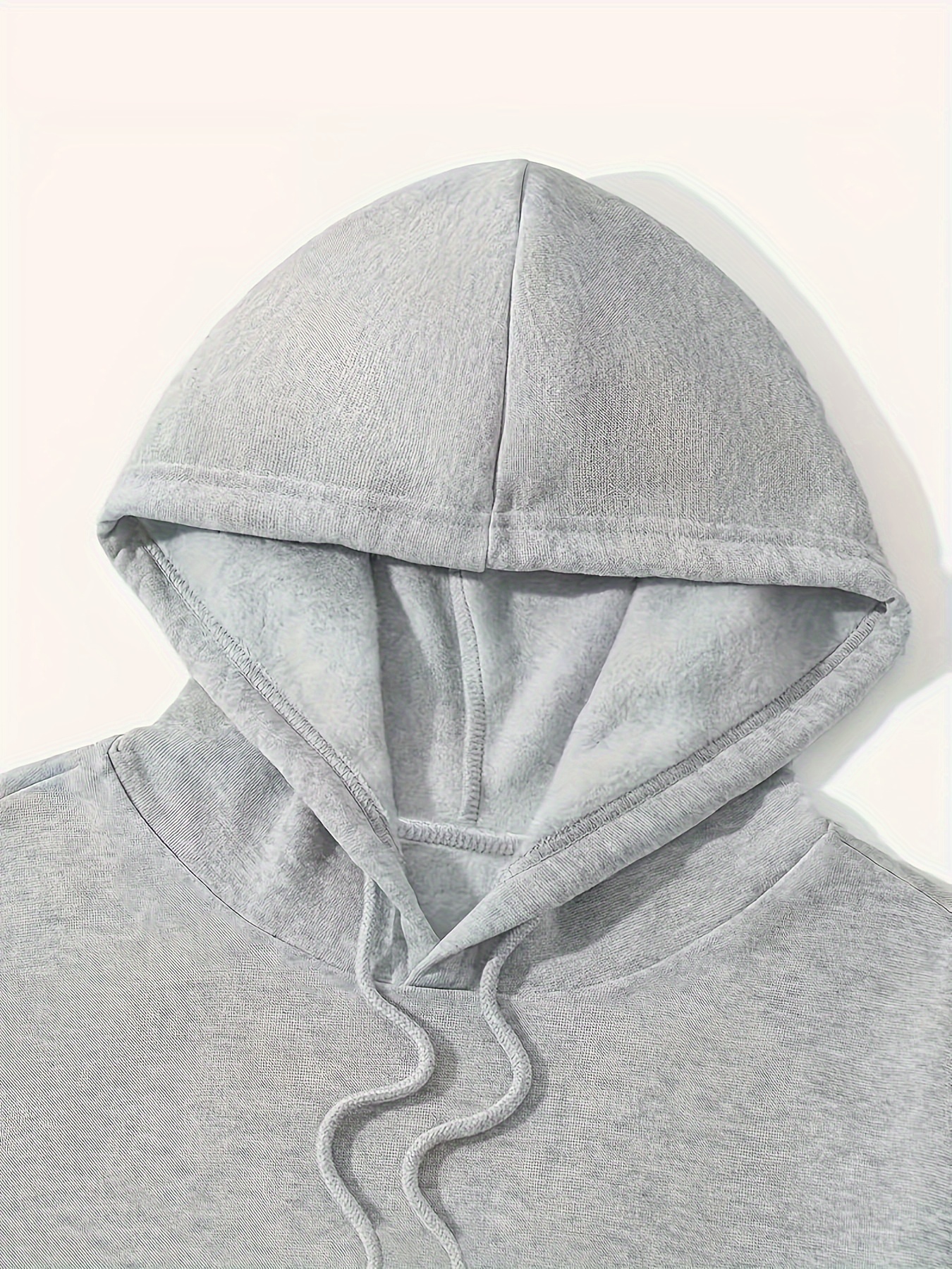 letter print warm hoodie with kangaroo pocket mens casual pullover hooded sweatshirt details 3